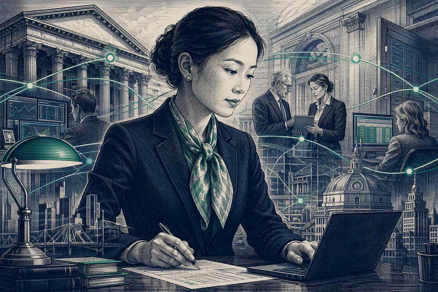 Woman Looking at Laptop