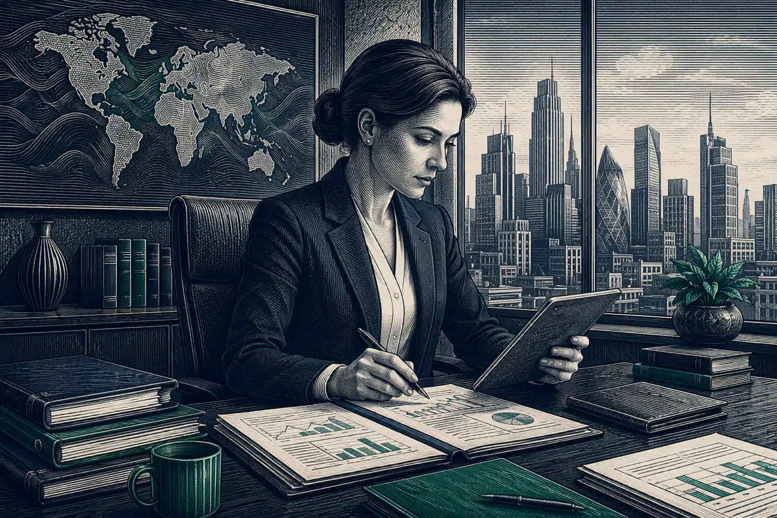 Woman looking at a Tablet